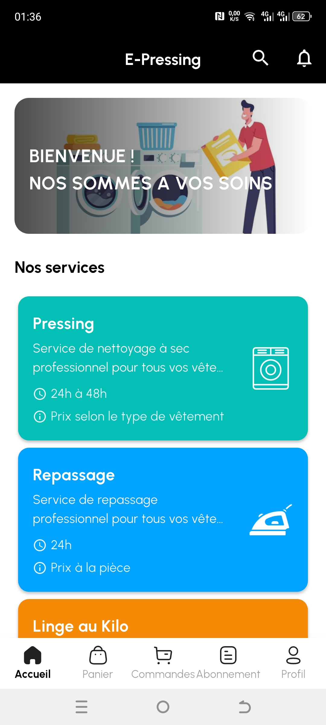 Écrans Application Client